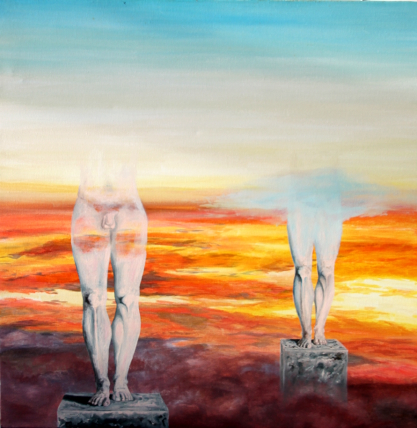 1980 Verflüchtigung 60x60 Oel auf Leinwand