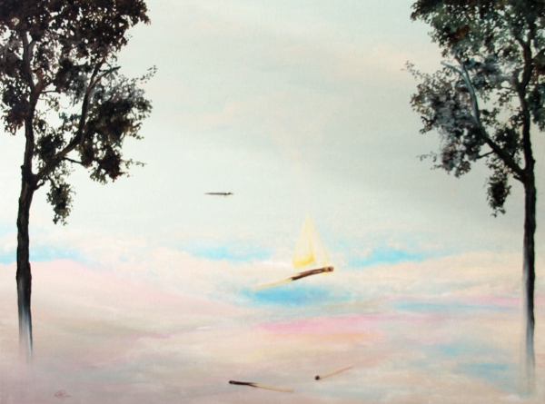 1986 Feuer 60x80 Oel auf Leinwand